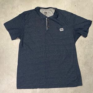 Lee Men's Casual Navy Button Down Shirt